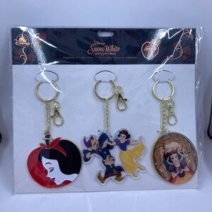 Set of 3 Snow White Keychains Bag Charms Disney SEALED 85th Anniversary